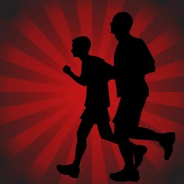Father son runners Stock Illustration