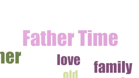 Father Time Word Cloud Animated Isolated On White Stock Footage 99621974