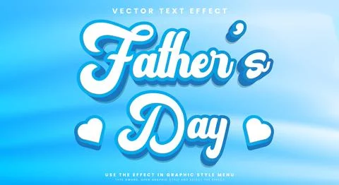 Father's day 3d editable text effect Template Stock Illustration