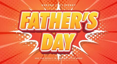 Father's Day 3D editable text effect Template Stock Illustration