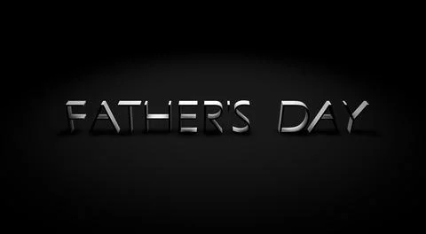 Father's day. 3D rendering beautiful inscription on a black background. Illustrazione stock
