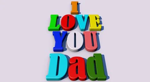Father's day. 3D rendering beautiful multicolored inscription on a white back Stock Illustration