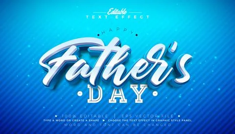 Father's Day 3D Text Effect Design Editable and Scalable Vector Graphic Sty.. Illustrazione stock