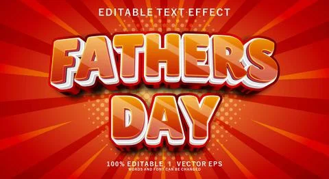 Fathers day 3d vector text effect with modern style design Stock Illustration