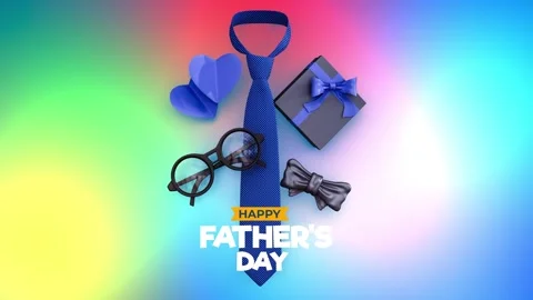 Father's day 4K Motion Graphic | Colorful Celebration Background Video Stock Footage 323461277
