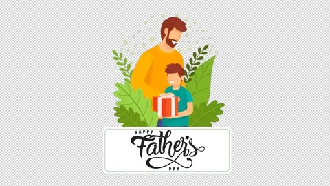 Father's Day Animation Alpha Background HD Stock Footage 197219975