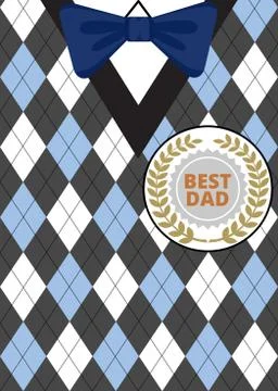 Fathers Day on argyle background Stock Illustration
