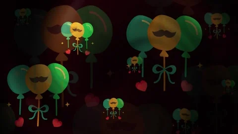 Fathers Day Balloons Background Loop Stock Footage 308965034