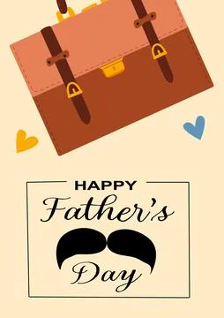 Father's day card design featuring briefcase and mustache graphic Stock Illustration
