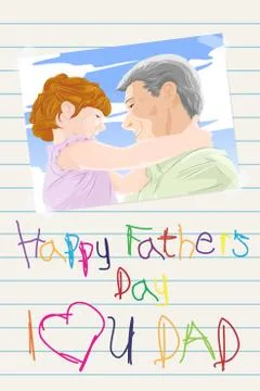 Fathers day card Stock Illustration