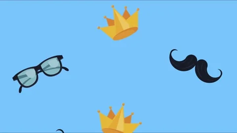 Fathers day card with pattern icons Video stock 153298109