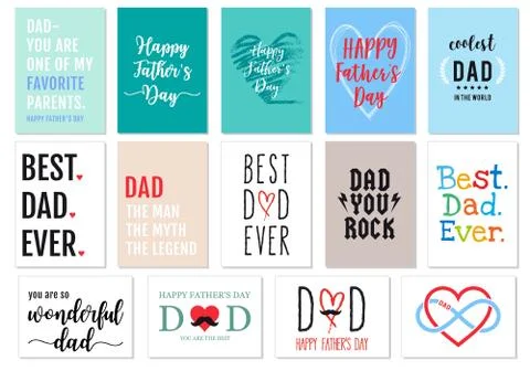 Father's day cards, vector set Stock Illustration