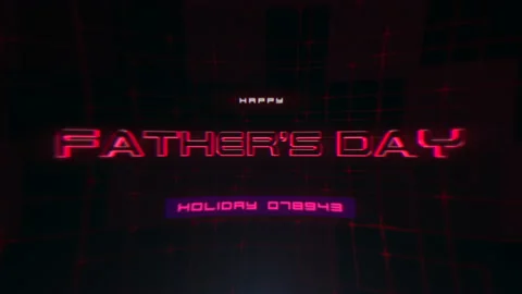 Fathers Day on computer screen with glitch elements Video stock 240090641