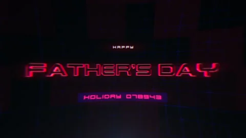 Fathers Day on computer screen with glitch effect Stock Footage 242851497