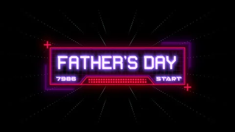 Fathers Day on computer screen with HUD elements in galaxy Video stock 242851709