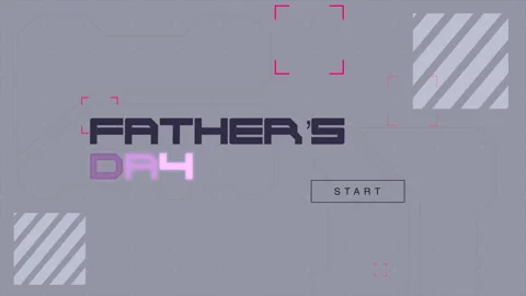 Fathers Day on dashboard of space ship with HUD elements Video stock 242851385