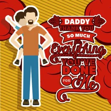Fathers day design Stock Illustration