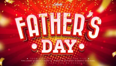 Father's Day Editable Text Effect Design Vector Graphic Style with 3d Typogra Illustrazione stock