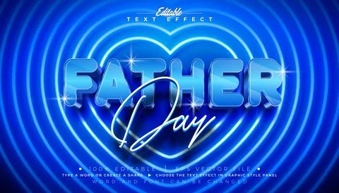 Father's Day Editable Text Effect Design Vector Graphic Style with 3d Typogra Stock Illustration