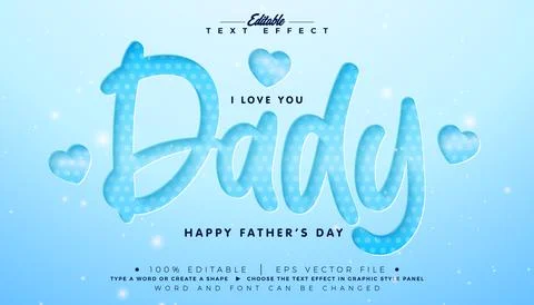 Father's Day Editable Text Effect Design Vector Graphic Style with Cut Out .. Stock Illustration