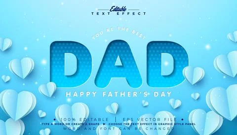 Father's Day Editable Text Effect Design Vector Graphic Style with Flying P.. Stockillustratie