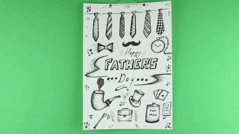 Fathers Day green back Stock Footage 89995167