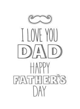 Fathers day greeting vector Illustrazione stock