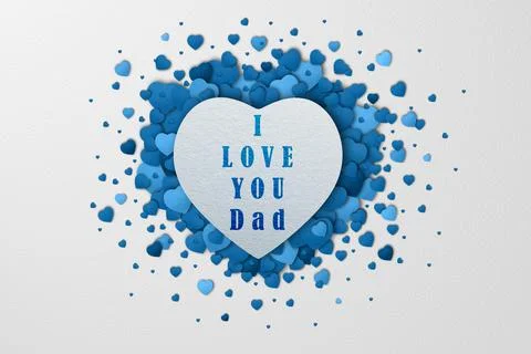 Father's Day. Heart with the inscription I LOVE YOU DAD Stock Illustration