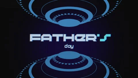 Fathers Day with HUD circles elements on digital screen Stock Footage 242398795