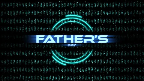 Fathers Day with HUD elements on digital screen Video stock 242398801