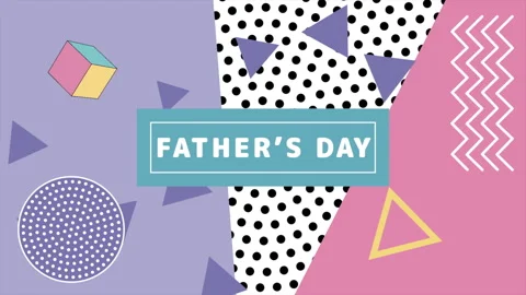 Fathers Day with memphis geometric pattern Stock Footage 241327857