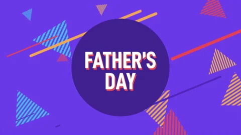 Fathers Day with memphis geometric triangles pattern Stock Footage 242398309