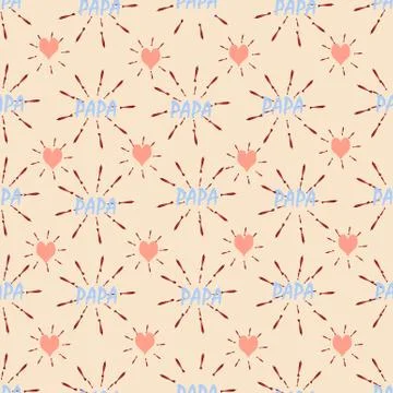 Fathers day seamless  pattern design for kids Illustrazione stock