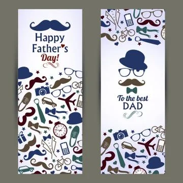 Fathers day set of banners.Vector illustration. Stock Illustration