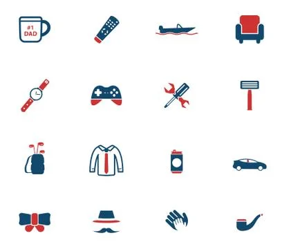 Fathers day simply icons Stock Illustration