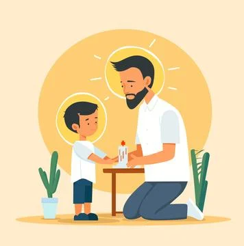 Father's day vector illustration, design element for greeting card, poster, bann Stock Illustration