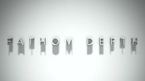 Fathom depth 3D title animation white text on a white background Stock Footage 299370040