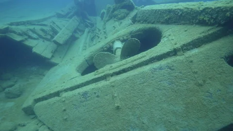Fathom Five National Park - Caroline Rose Shipwreck Tobermory, Canada prop Stock Footage 311129864