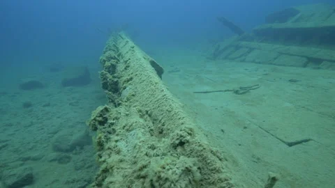 Fathom Five National Park, Caroline Rose Shipwreck Tobermory, Canada Stock Footage 311130319