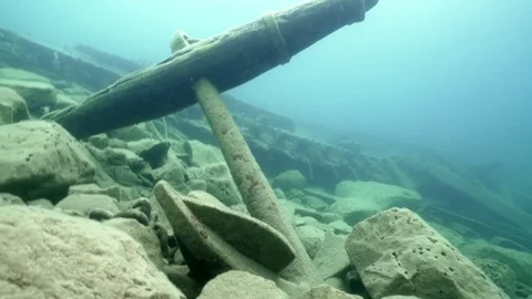 Fathom Five Underwater Park, Tobermory Canada - Shipwreck  The Wetmore_09B Stock Footage 78991413