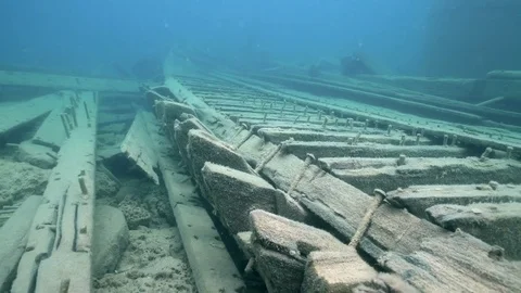 Fathom Five Underwater Park, Tobermory Canada - Shipwreck  The Wetmore_16A Stock Footage 78991425