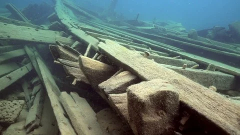 Fathom Five Underwater Park, Tobermory Canada - Shipwreck  The Wetmore_16B Stock Footage 78991427