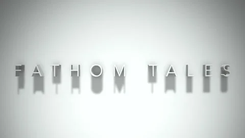 Fathom tales 3D title animation with shadows on a white background Stock Footage 297904777