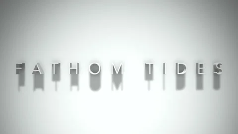 Fathom tides 3D title animation white text on a white background 스톡 동영상 299370045