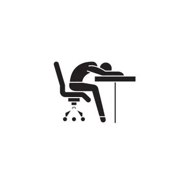 Fatigability black vector concept icon. Fatigability flat illustration, sign イラスト素材