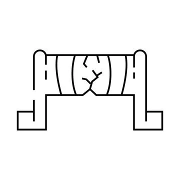 Fatigue analysis mechanical engineer line icon vector illustration Stock Illustration