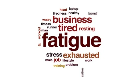 Fatigue animated word cloud, text design animation. Stock Footage 78054703