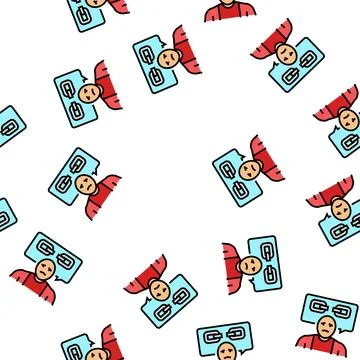 Fatigue hiv symptom vector seamless pattern Stock Illustration