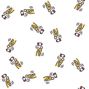 Fatigue human hepatitis vector seamless pattern Stock Illustration
