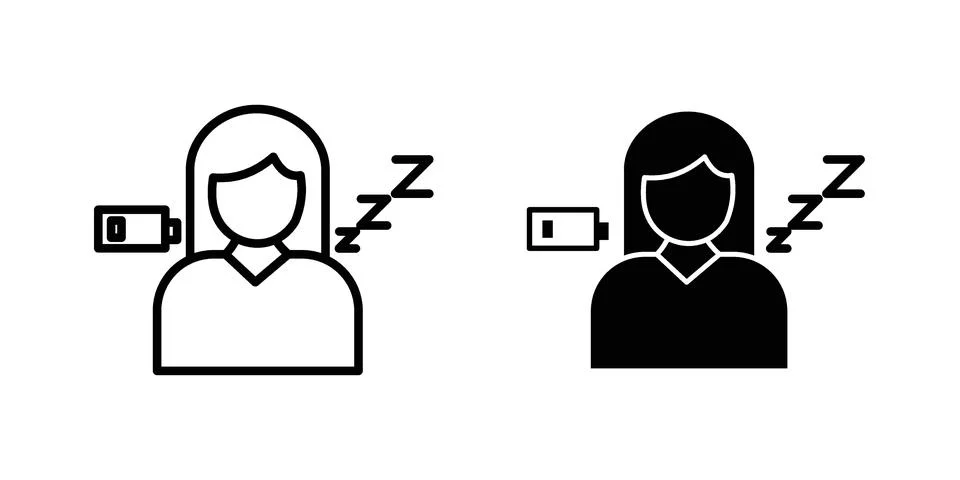 Fatigue icon set. Vector EPS 10 Stock Illustration